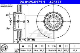 ATE 425171 - DISCO DE FRENO SKODA SUPERB I (3U4)