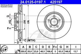 ATE 425197 - DISCO DE FRENO FORD FOCUS II (05-11