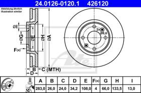 ATE 426120 - DISCO DE FRENO CITROEN BERLINGO (B9