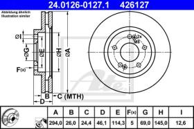 ATE 426127 - DISCO DE FRENO HYUNDAI SANTA FE (01