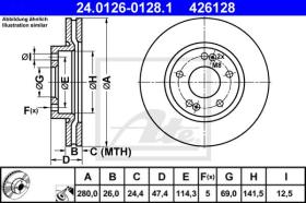 ATE 426128 - DISCO DE FRENO HYUNDAI COUPE (02-)