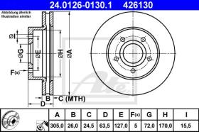 ATE 426130 - DISCO DE FRENO JEEP GRAND CHEROKEE