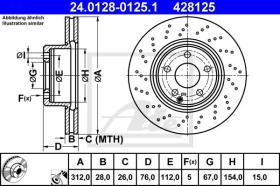 ATE 428125 - DISCO DE FRENO MERCEDES BENZ S-KLAS