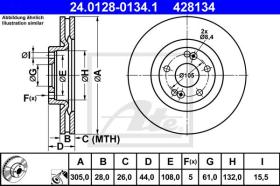 ATE 428134 - DISCO DE FRENO RENAULT AVANTIME (01