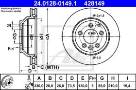 ATE 428149 - DISCO DE FRENO AUDI Q7 (06-)