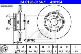 ATE 428154 - DISCO DE FRENO FORD GALAXY II (06-)