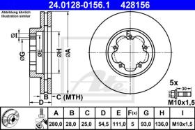 ATE 428156 - DISCO DE FRENO FORD TRANSIT (06-)