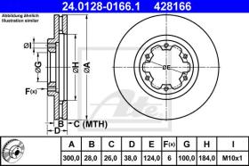 ATE 428166 - DISCO DE FRENO NISSAN PATHFINDER (R