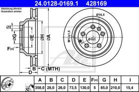 ATE 428169 - DISCO DE FRENO AUDI Q7 (06-)