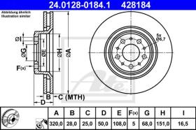 ATE 428184 - DISCO DE FRENO VOLVO S60 (00-09)