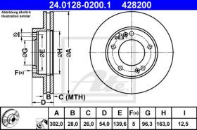 ATE 428200 - DISCO DE FRENO KIA SORENTO (02-)