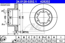 ATE 428202 - DISCO DE FRENO MERCEDES BENZ TRANSP