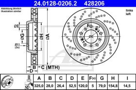 ATE 428206 - DISCO DE FRENO IZDO. BMW 3ER REIHE/