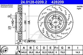 ATE 428209 - DISCO DE FRENO DCHO. BMW 3ER REIHE/