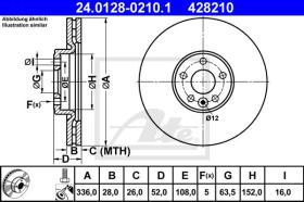 ATE 428210 - DISCO DE FRENO VOLVO S80 II (06-)