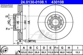 ATE 430108 - DISCO DE FRENO AUDI A6 (C4) (94-97)