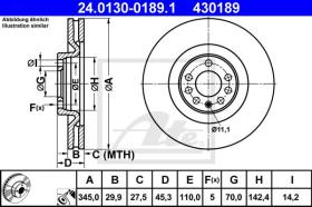 ATE 430189 - DISCO DE FRENO OPEL VECTRA C (F68,F