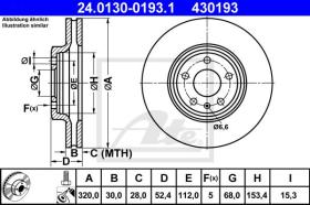 ATE 430193 - DISCO DE FRENO AUDI A4 (B8) AVANT (