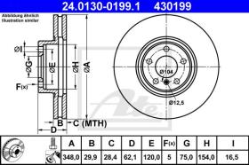 ATE 430199 - DISCO DE FRENO BMW X5 (07-)