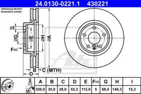 ATE 430221 - DISCO DE FRENO AUDI A4(B8)AVANT(08-