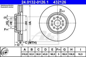 ATE 432126 - DISCO DE FRENO CITROEN C8 (02-)