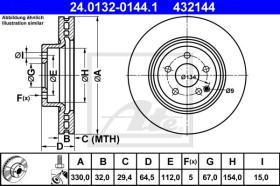 ATE 432144 - DISCO DE FRENO MERCEDES BENZ CLS-KL