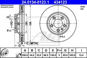 ATE 434123 - DISCO DE FRENO IZDO. AUDI Q7 (06-)