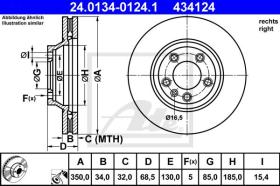 ATE 434124 - DISCO DE FRENO DCHO. AUDI Q7 (06-)