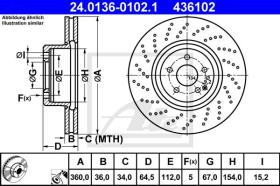 ATE 436102 - DISCO DE FRENO MERCEDES BENZ CLS-KL