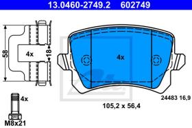 ATE 602749 - JGO. PASTILLAS VOLKSWAGEN TIGUAN (0