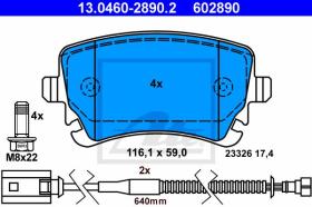 ATE 602890 - JGO. PASTILLAS VOLKSWAGEN PHAETON (