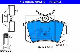 ATE 602894 - JGO. PASTILLAS AUDI A3 / A3 SPORTBA