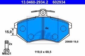 ATE 602934 - JGO. PASTILLAS AUDI 100 (80-81)