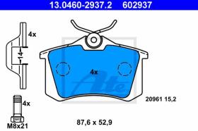 ATE 602937 - JGO. PASTILLAS PEUGEOT 405 (87-92)