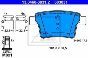 ATE 603831 - JGO. PASTILLAS FORD MONDEO III (01-