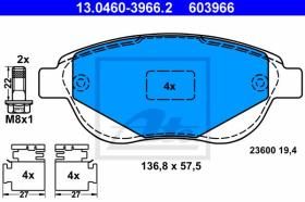 ATE 603966 - JGO. PASTILLAS CITROEN C3 (02-09)