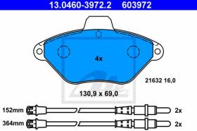 ATE 603972 - JGO. PASTILLAS CITROEN XANTIA (X1)