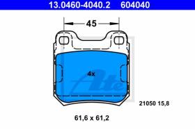 ATE 604040 - JGO. PASTILLAS OPEL TRAS.