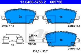 ATE 605756 - JGO. PASTILLAS HONDA CIVIC (5-T?RIG