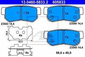 ATE 605833 - JGO. PASTILLAS HYUNDAI ELANTRA (06-