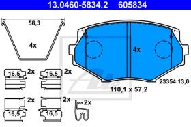 ATE 605834 - JGO. PASTILLAS MAZDA MX-5 (89-98)