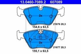 ATE 607089 - JGO. PASTILLAS BMW 5ER REIHE/E39 (9