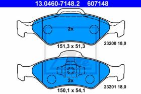 ATE 607148 - JGO. PASTILLAS FORD FIESTA IV (96-0