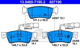 ATE 607190 - JGO. PASTILLAS VOLKSWAGEN TOUAREG (