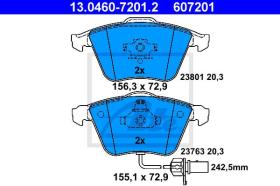 ATE 607201 - JGO. PASTILLAS AUDI A4 (B6/B7) (01-