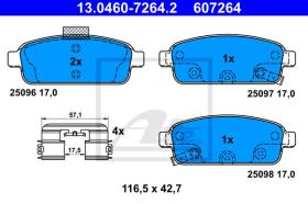 ATE 607264 - JGO.PASTILLAS CHEVROLET CRUZE (09-)