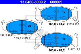 ATE 608009 - JGO. PASTILLAS CHRYSLER VOYAGER (ES