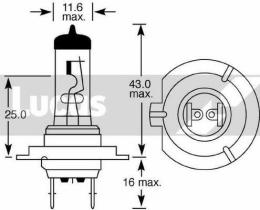 Lucas LLB477 - LAMPARA H7 12V.55W.