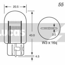 Lucas LLB580 - LAMPARA SIN CASQUILLO 12V.21/5W