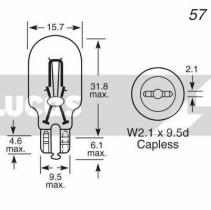 Lucas LLB955T - LAMPARA LUCAS 12V. 16W.S/CASQUILLO